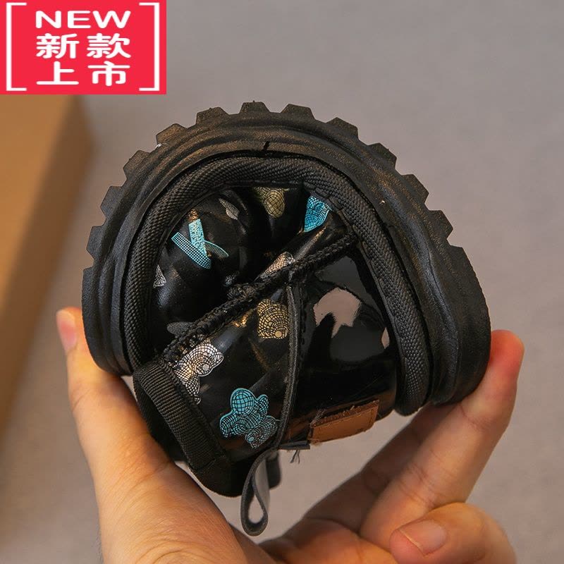 可莉允儿童马丁靴2022冬季新款童鞋男童靴子女童短靴加绒加厚棉鞋防水潮图片