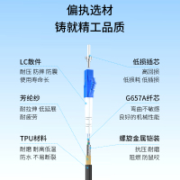 博扬 单模六芯室外光缆 铠装防水TPU LC-LC+100米+手提式放缆车 BY-6SYC-LC100M