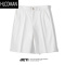 HLCOMAN 白色品质男士西装短裤休闲复古五分西裤伦敦风半松紧腰中裤