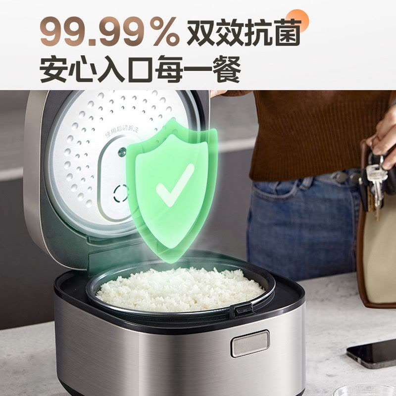 美的(Midea)电饭煲家用4升电饭锅大容量智能预约煮饭煲抗菌聚能釜预约高清屏煮饭锅热饭蒸煮蛋糕MB-RE452图片