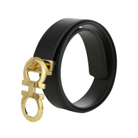 Ferragamo/菲拉格慕经典款双面可调节牛皮腰带男款休闲商务板扣皮带