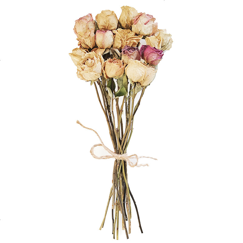 wooken特惠复古玫瑰干花花束莫兰迪天然植物生日礼物家居装饰摆设