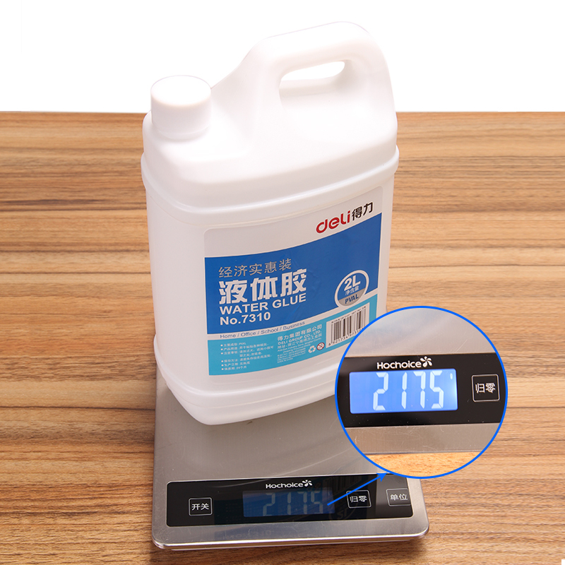 得力(deli)7310桶装液体胶大桶装胶水实用/办公胶水粘性好实惠装液体透明胶粘性好手工胶可做水晶泥2L装