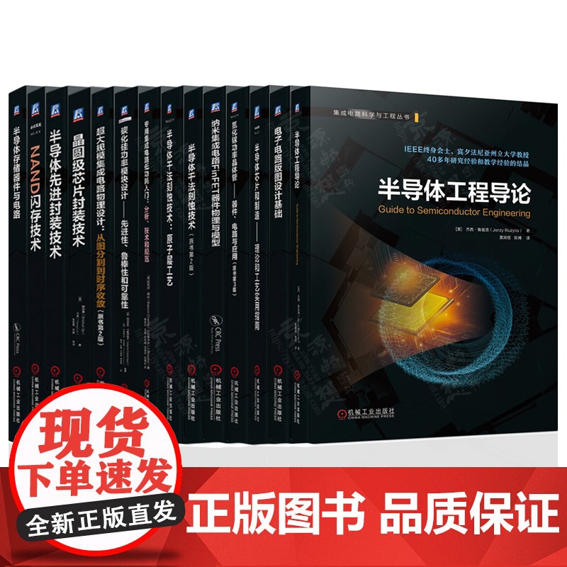 集成电路科学与工程丛书 半导体工程导论 芯片制造工艺 纳米集成电路 碳化硅氮化镓器件 半导体干法刻蚀技术 集成电路版图设高清大图