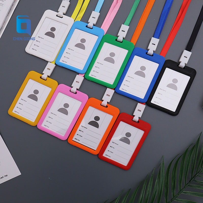 10个装ic卡套双面透明工作牌竖款横款工作证胸卡塑料展会牌饭卡套竖款