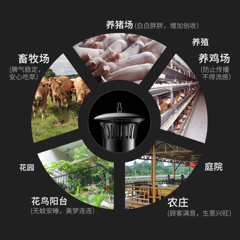 养殖场灭蚊灯户外防水庭院花园室内外捕虫杀蚊子灭蝇驱蚊神器MY-138-2 [台放+悬挂+壁挂] 2台装