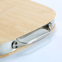美厨 砧板菜板案板 加厚3.4cm整竹不锈钢包边可剁骨水果板 380*280*34mm MCPJ656