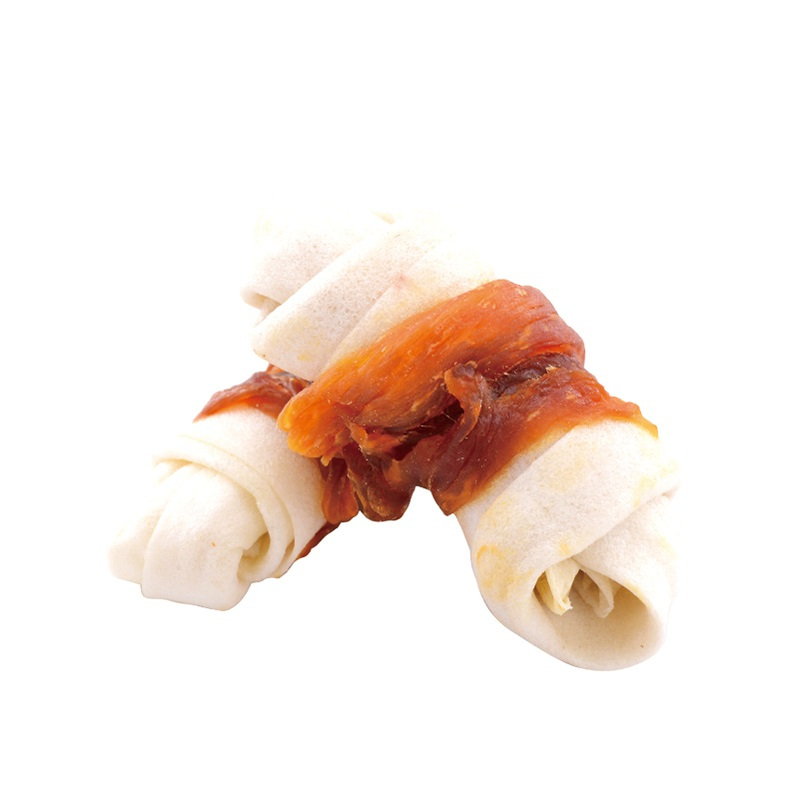 卫塔卡夫宠物狗零食犬用鸡肉卷皮结骨鸡胸肉干牛皮卷5支