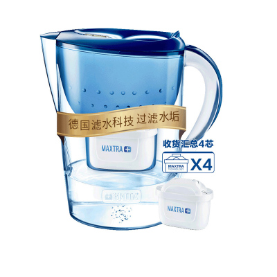 碧然德(BRITA)过滤净水器 家用滤水壶 净水壶 海洋系列3.5L蓝色一壶4芯装