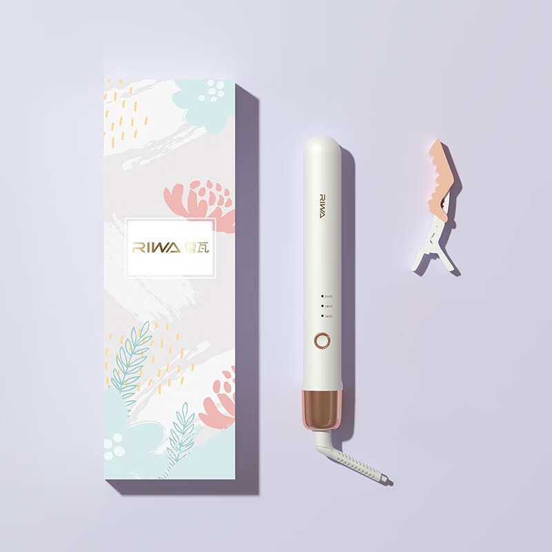 雷瓦(RIWA)玉米须夹板 迷你垫发根蓬松神器夹板卷发棒 摩根烫锡纸烫垫发根烫发夹板RB-8135 珍珠白高清大图