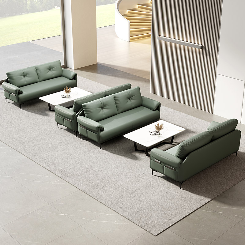 质凡办公沙发商务接待室会客沙发休闲区办公沙发 三人位高清大图