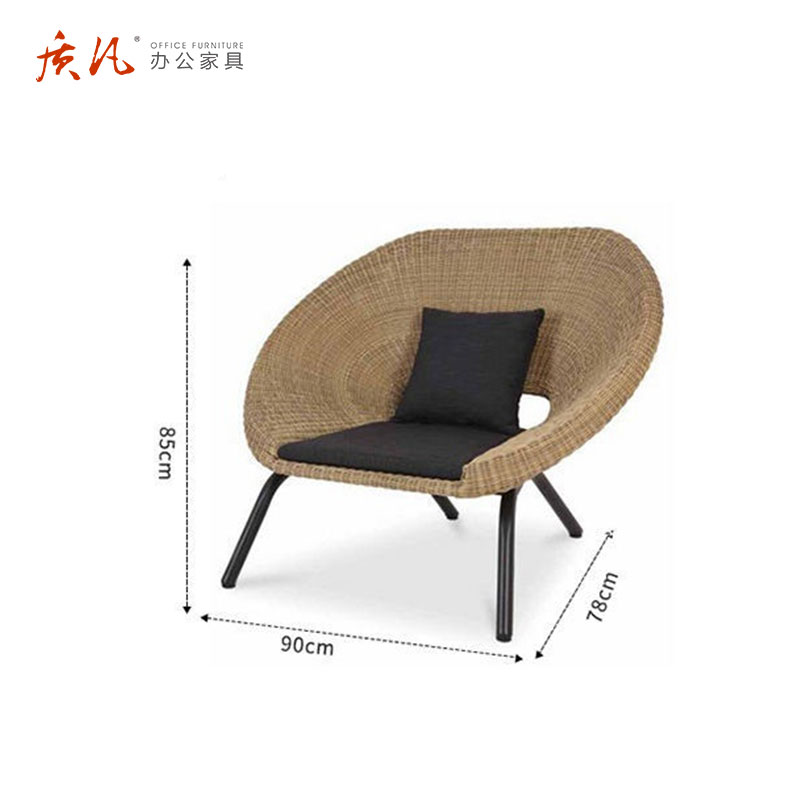 苏宁 质凡 户外藤编休闲单人藤椅