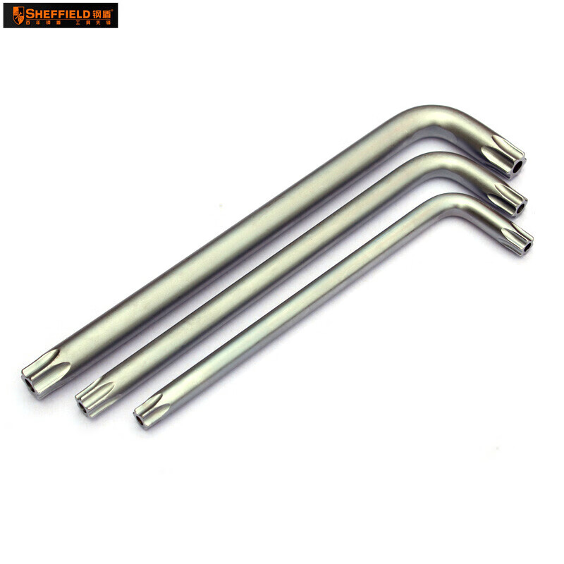 钢盾 SHEFFIELD S050750 L型加长带中孔花形扳手T50【家用】