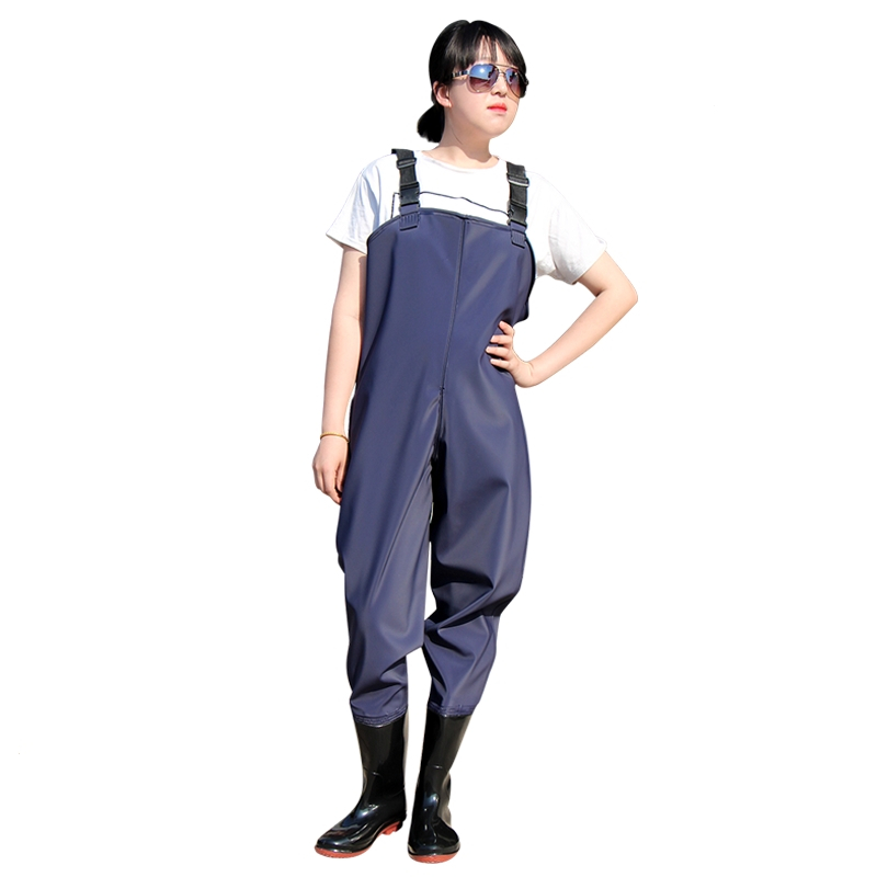 下水裤半身衣雨裤带雨鞋叉裤抓鱼闪电客全身男连体水库水鞋加厚