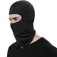 迷彩冰丝头套骑行防尘头巾围脖男士钓鱼面罩帽遮脸护脸防风套头帽 普通款黑色