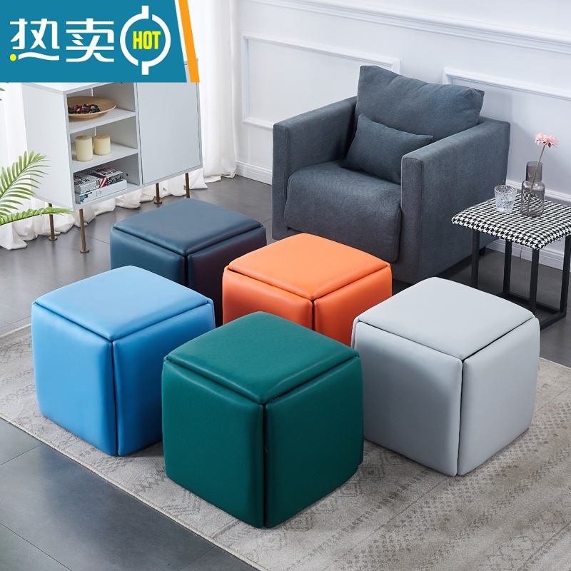 敬平魔方凳多功能收纳板凳梳妆凳家用客厅换鞋凳小户型沙发矮凳小凳子收纳凳高清大图