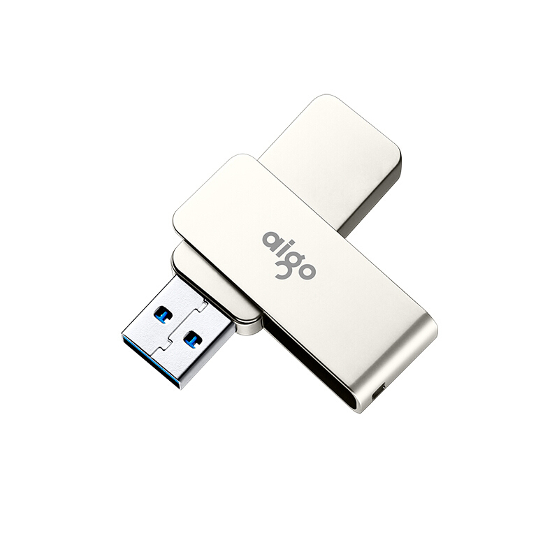 爱国者(AIGO)U330 U盘(128G 金属旋转系列 银色 )