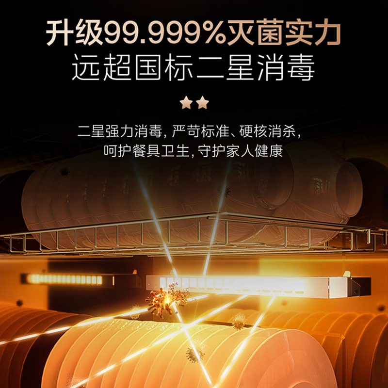 美的(Midea)消毒柜132L大容量 立式碗柜高温烘干 两门五层消毒柜 触屏上下分控 安全童锁132G01 新国标二星高清大图