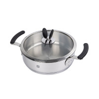 双立人(ZWILLING) IVI GL双耳煎锅24cm不锈钢平底锅平底锅烹饪锅具 双耳煎锅