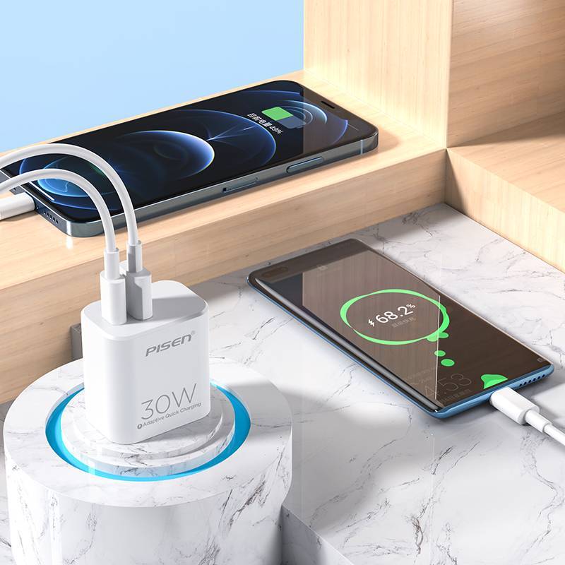 品胜苹果30W充电器双口PD快充头适用iPhone14ProMax手机20W快充插头11数据线12/13/X/Plus