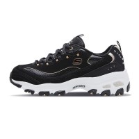 Skechers斯凯奇D’lites低帮鞋厚底中跟熊猫鞋 蛇纹拼接轻质新潮老爹鞋运动鞋女士11979