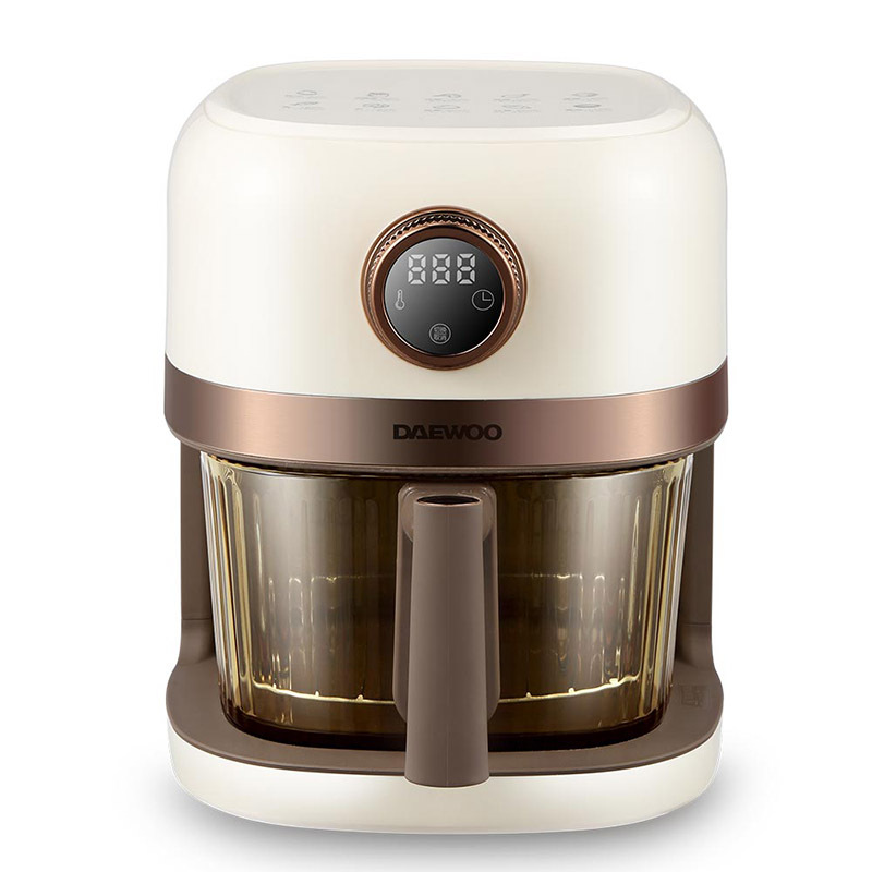 大宇(DAEWOO) 家用电炸锅 大容量空气炸锅可视窗口4L暖阳白 DYKZ-4008!