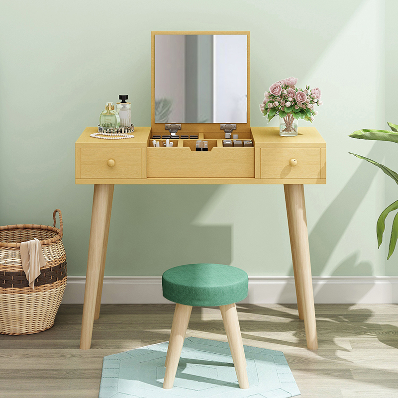 梳妆台卧室小户型闪电客现代简约ins收纳多功能翻盖简易网红化妆桌