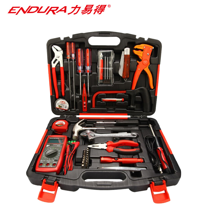 力易得(ENDURA) 51件套电讯工具组套 维修组套 手动工具组套五金工具箱 货号E1414