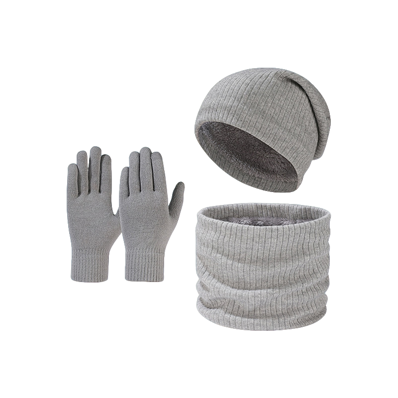 鸽护 帽子三件套 GH183QDK-浅灰色 套高清大图