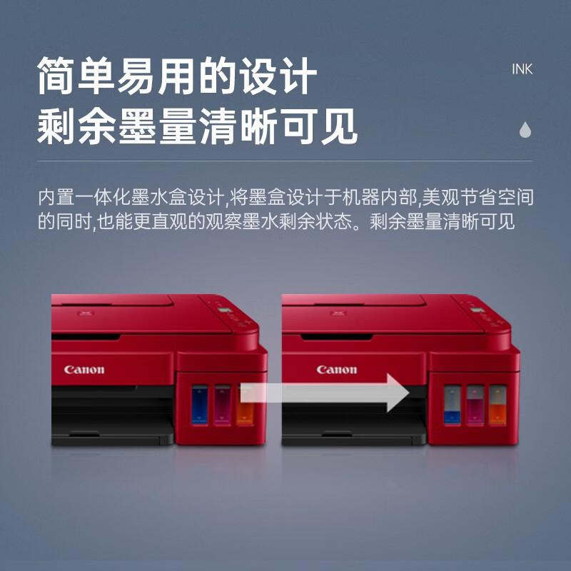 佳能(Canon)G2812 A4彩色喷墨墨仓式连供照片相片打印机打印复印扫描三合一家用办公A4试卷文档一体机学生家用连供办公打印机替代G2810 3810 套餐四