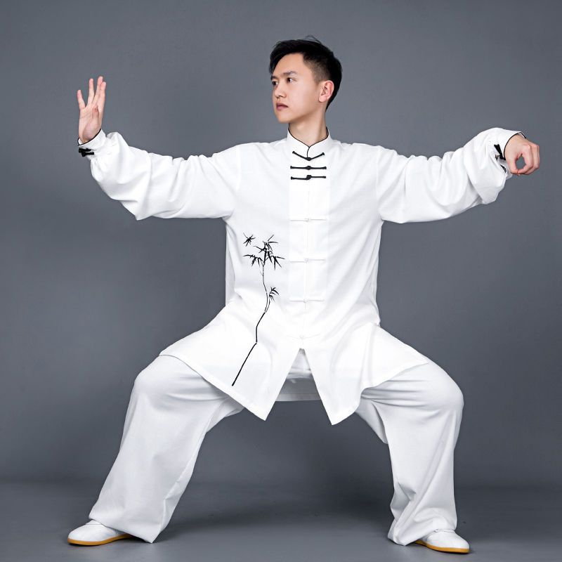 服女春秋新款弹力棉刺绣拳服中国风练功服男
