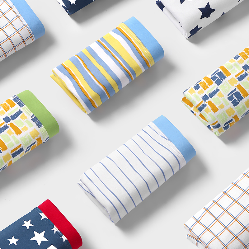 猫人A类80支精梳棉儿童内裤男童100%纯棉抑菌裆学生发育期平角裤高清大图