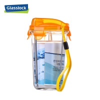 三光云彩(GLASSLOCK) 普通玻璃水杯茶杯奶茶果汁杯 带绳水杯 黄色RC105 500 ml