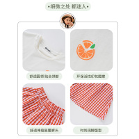 [1件3.5折]铅笔俱乐部童装女童套装2025夏装新款儿童短袖T恤中大童格子短裤