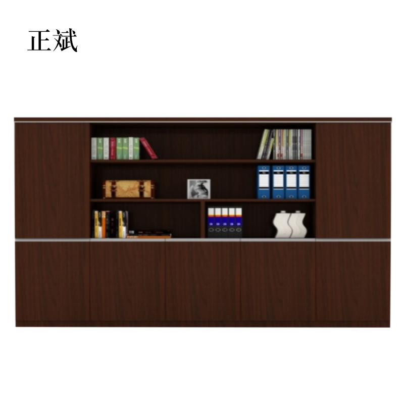正斌办公室文件柜书柜木质档案柜背景柜2350*400*2000mmA款[工厂现做 7天内发货]
