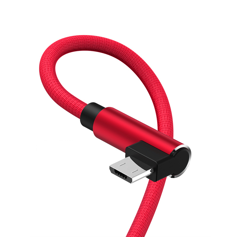 纽曼(Newmine)MicroUSB安卓数据线 电源线 双弯头游戏L型快充充电线 红 华为/小米/三星/魅族等安卓手机