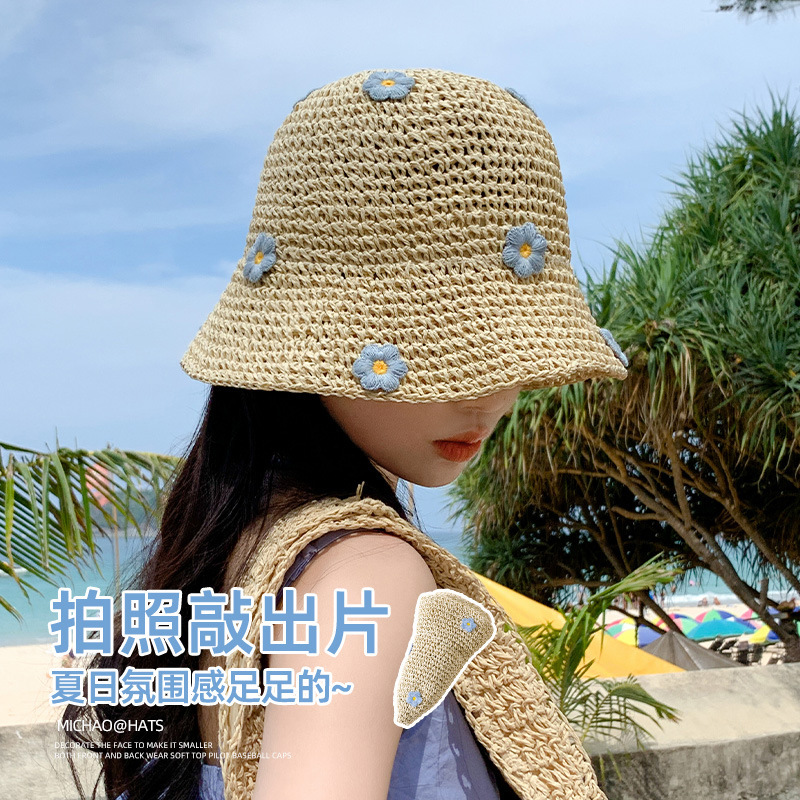 渔夫草帽女夏季日系小清新遮阳防晒帽子女款2025新款显脸小水桶帽3759A