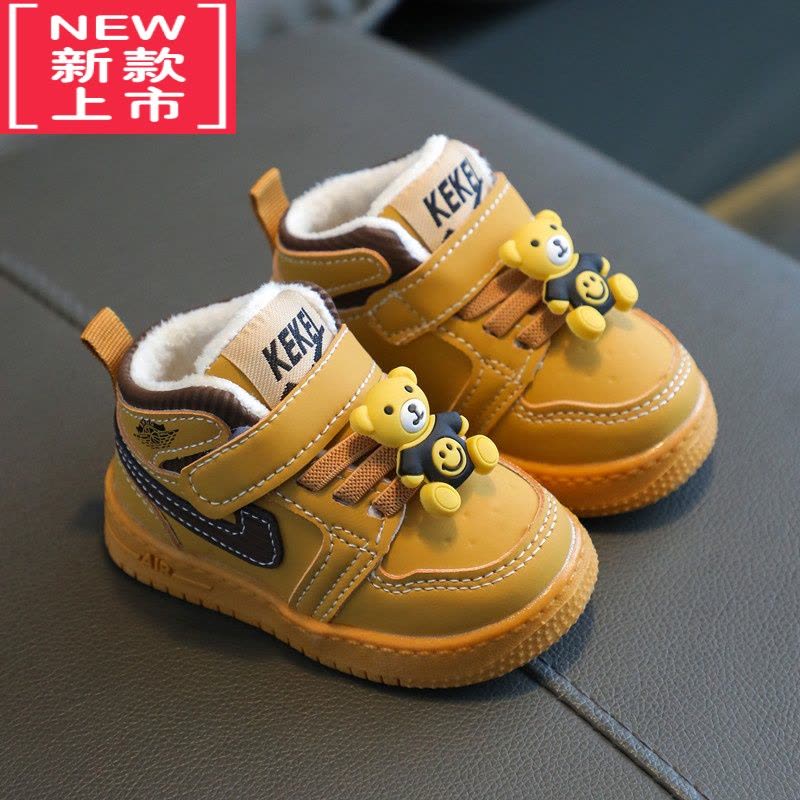 可莉允婴儿冬鞋软底加绒1到2岁宝宝二棉鞋男童学步鞋子秋冬款女幼儿冬天图片