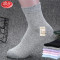 浪莎LANGSHA袜子女夏季薄款中筒纯棉袜纯色网眼透气运动休闲袜2双