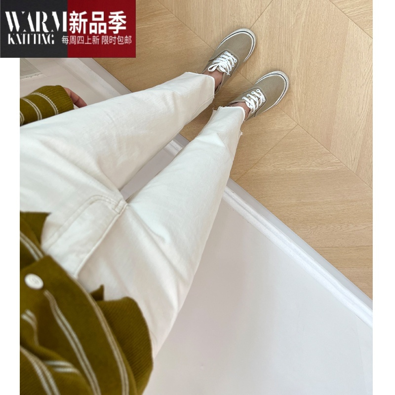 SHANCHAO裤型狂赞!四色法棍裤!2023年新款筒烟管裤小个牛仔裤子女