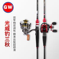 正品新款 光威路亚竿 双梢M MH调2.1M2.4米碳素超轻超硬钓鱼竿直柄路亚杆抛竿 路亚竿套装
