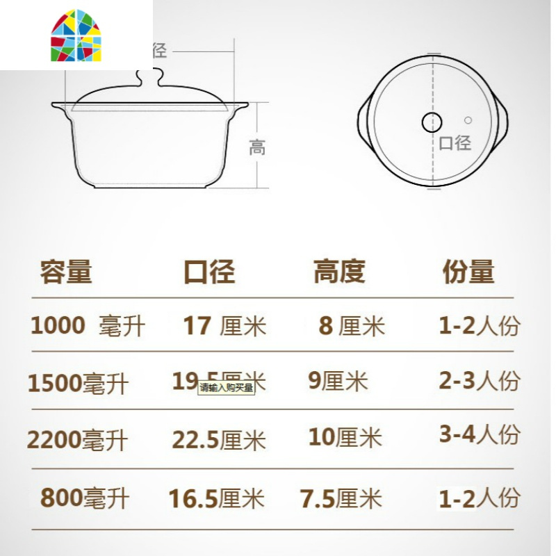 砂锅炖锅 家用 燃气 砂锅煲汤家用 明火砂锅陶瓷炖锅小号沙锅汤锅 FENGHOU 老款1000毫升