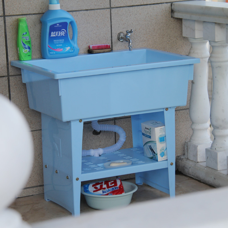 唐臻塑料洗手台卫浴柜浴室柜落地洗衣台洗衣柜洗衣池阳台洗衣盆带搓板