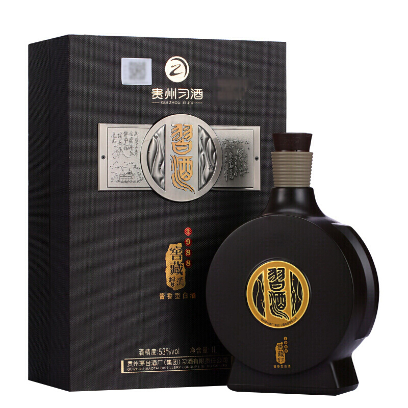 贵州习酒 53度窖藏1988 酱香型白酒礼盒装 1L礼盒装 習酒(XI LIQUOR)(新老包装随机发货)