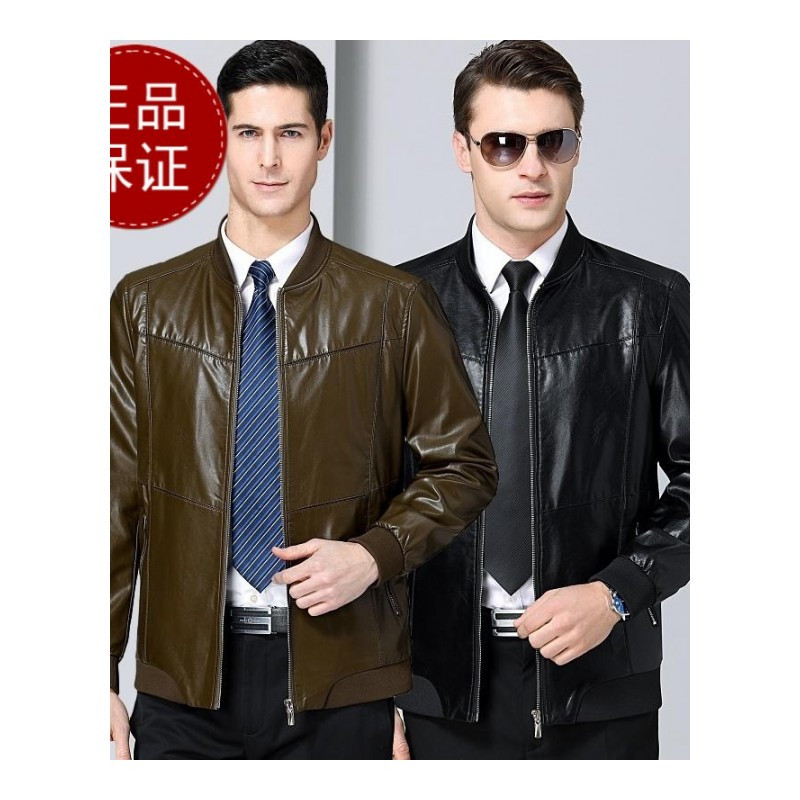 免费试穿 正品男装反季捡漏海宁真皮皮衣男式韩版修身帅气绵羊皮夹克男机车棒球服潮官方旗舰店特卖特卖