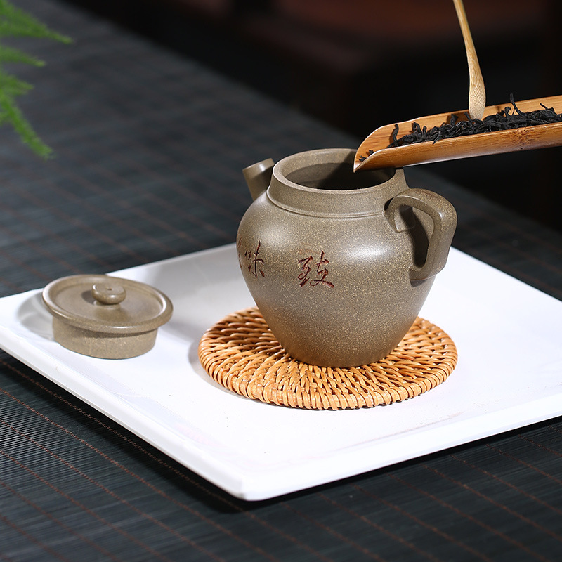 宜兴紫砂壶倪新安蟹壳青段泥致味壶小号茶壶茶具厂