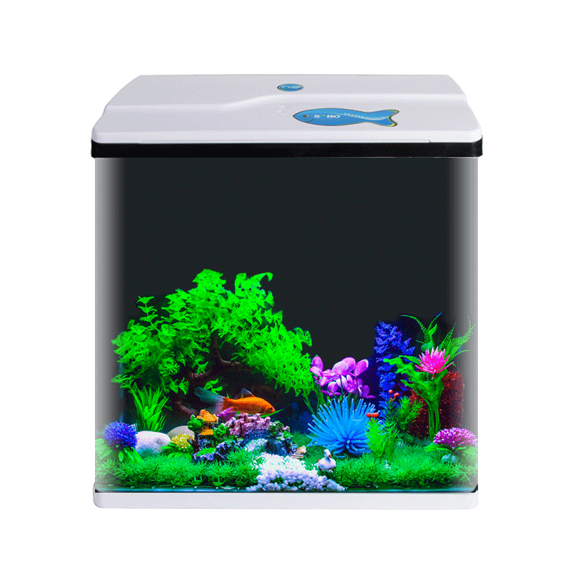 玻璃鱼缸小型桌面创意生态水族箱家用客厅迷你装饰造景金鱼缸高清大图