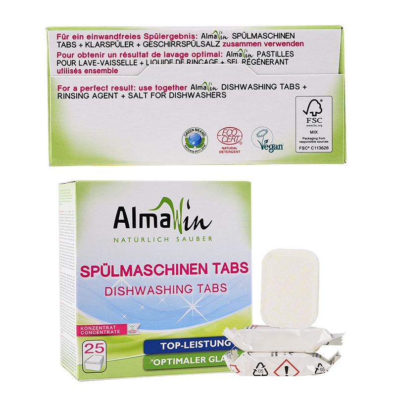 Almawin 德国有机进口洗碗机专用洗涤块 去油污洗碗块洗洁精 适用西门子方太美的海尔松下 500g