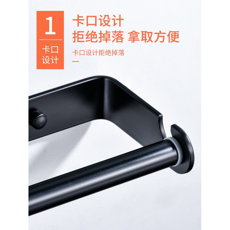 厨房纸巾架用纸专用架壁挂式放纸架保鲜膜收纳卷纸免打孔抽纸挂架收纳层架 三维工匠高清大图