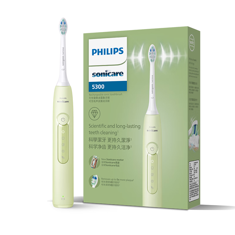 飞利浦(PHILIPS)电动牙刷钻石3系 HX5161/05抹茶绿